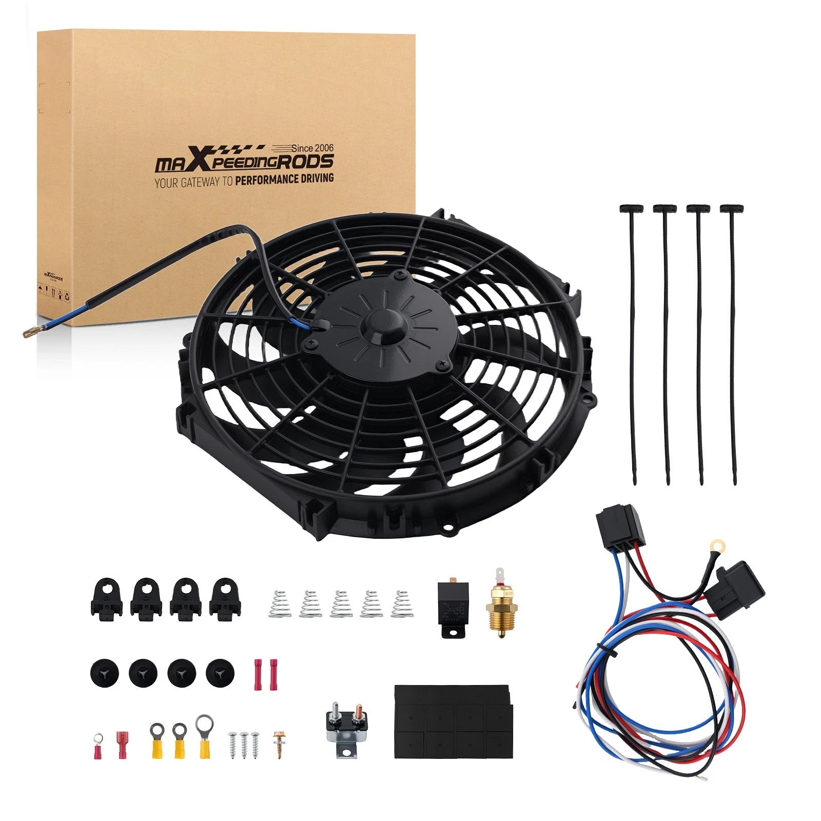 12 Inch Electric Radiator Cooling Fan Assembly Universal 80W 12V