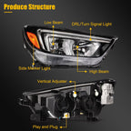 Pair Headlight Assembly for Buick Encore (2017–2022) with Bulbs