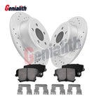 Rear Drilled Brake Rotors & Ceramic Brake Pads Kit for Dodge Charger (2006–2020)