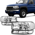 Headlight Set for GMC Sierra 1999–2007 + Bumper Lights Left & Right