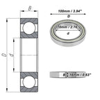 Deep Groove Ball Bearings 6914ZZ for Scooter Skateboard Wheel (70x100x16mm)