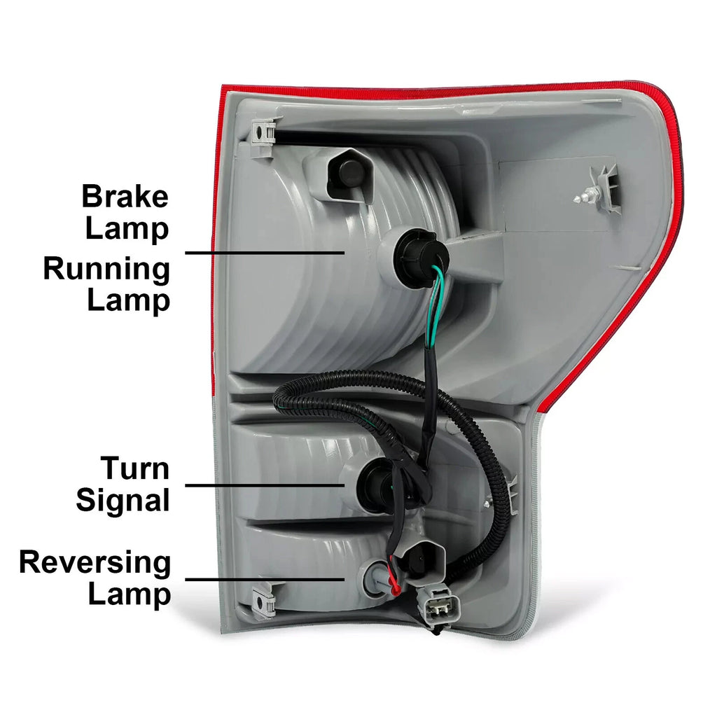 Tail Lights for Toyota Tundra (2007-2013) with Bulbs, Left & Right