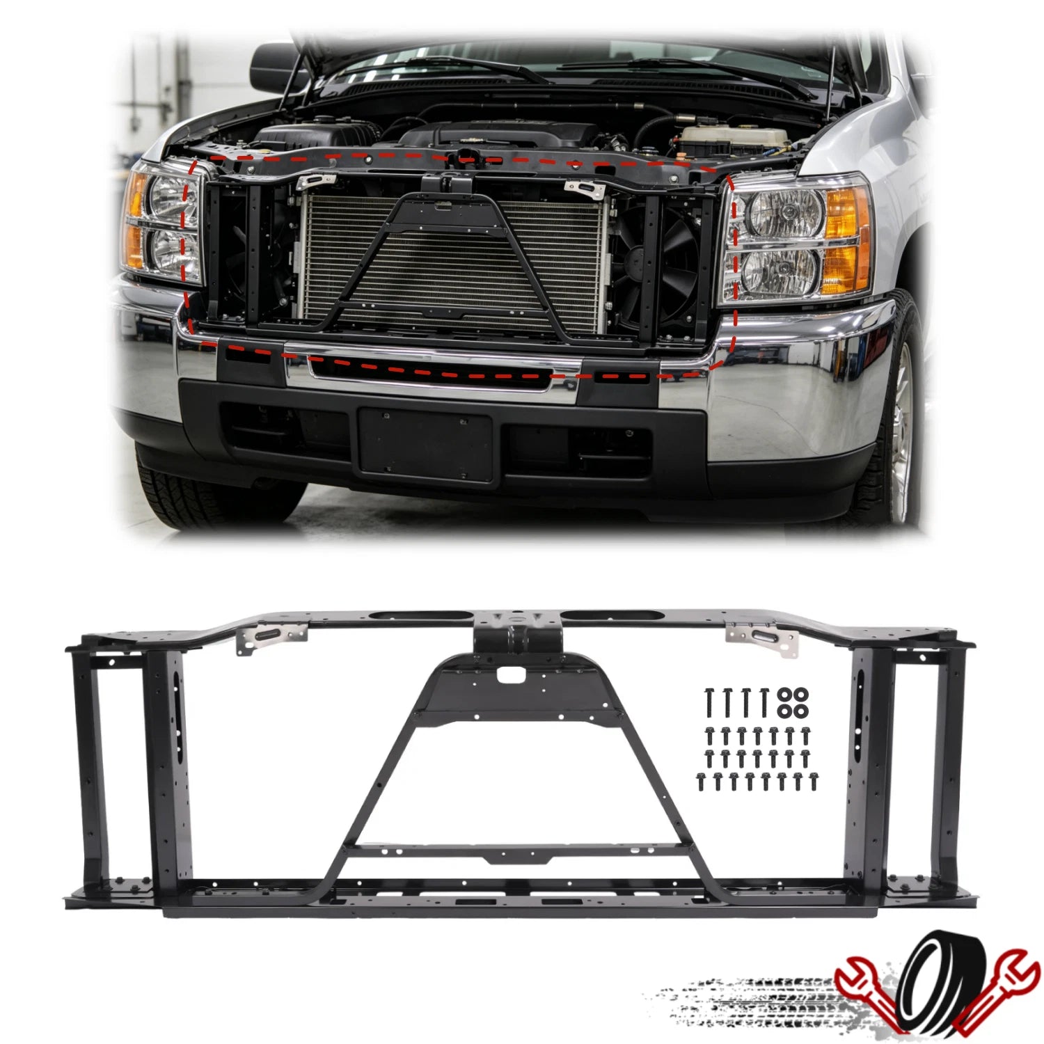 Radiator Support Bracket for Chevy Silverado 1500 GMC Sierra (2007–2009)