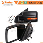 Set of 2 Power Heated Black Tow Mirrors for Ford F-150 (2004–2014)
