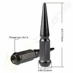 32 Pcs Black Spike Lug Nuts 14x1.5mm for Chevrolet Ford GMC (Fits All)