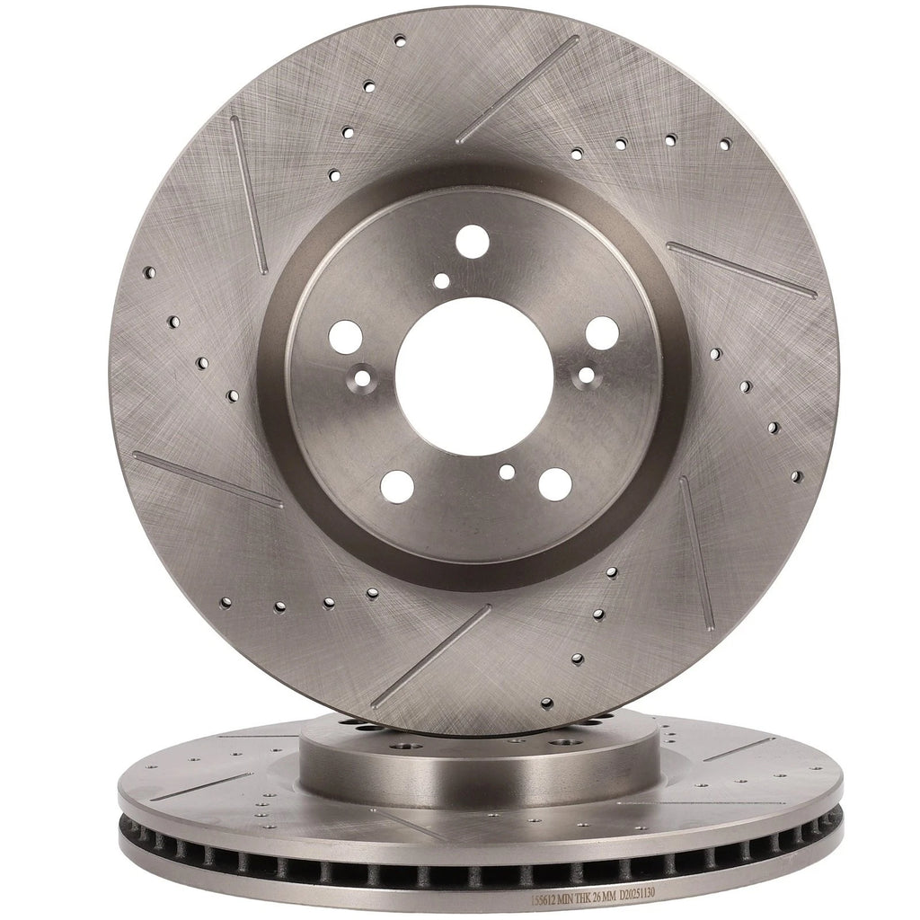 Front Drilled Slotted Brake Rotors for Acura MDX RLX ZDX (2010–2013)