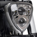 Chrome Triangle LED Headlight for Universal Motorcycle (10mm Mount)