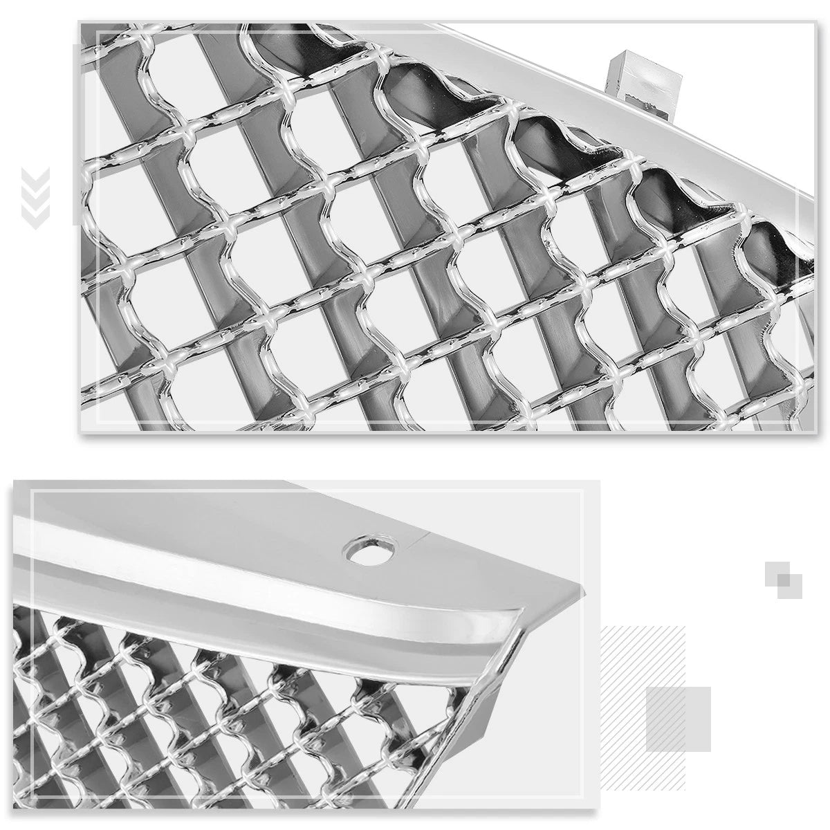 Diamond Mesh Front Bumper Grille for Chevy Malibu (1997–1999) Chrome
