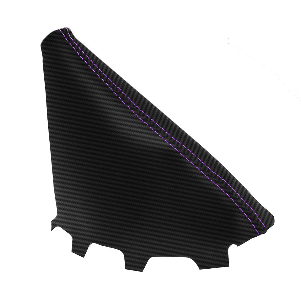 E Brake Boot Cover for Mazda 3 (2014–2016) - Carbon Fiber, Purple Stitch