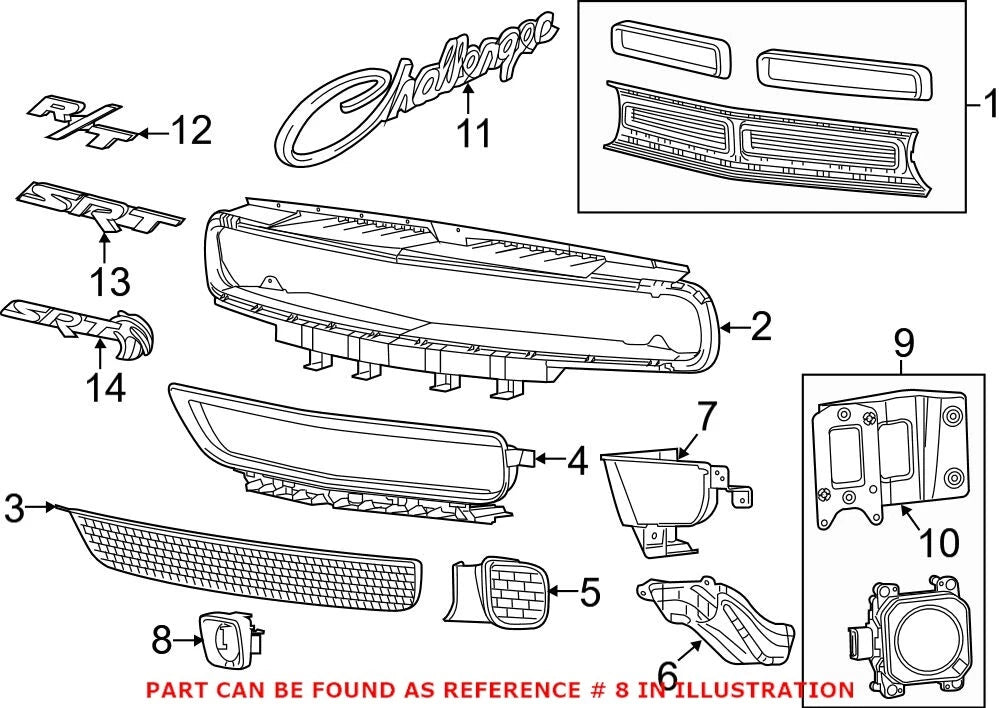 Cruise Control Distance Sensor Cover for Dodge (68222750AA)