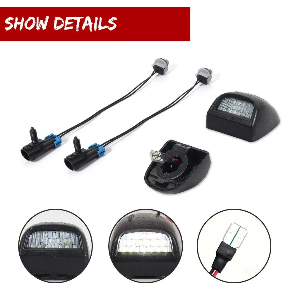 Rear White License Plate Lamps for Chevrolet Traverse (2009–2012)
