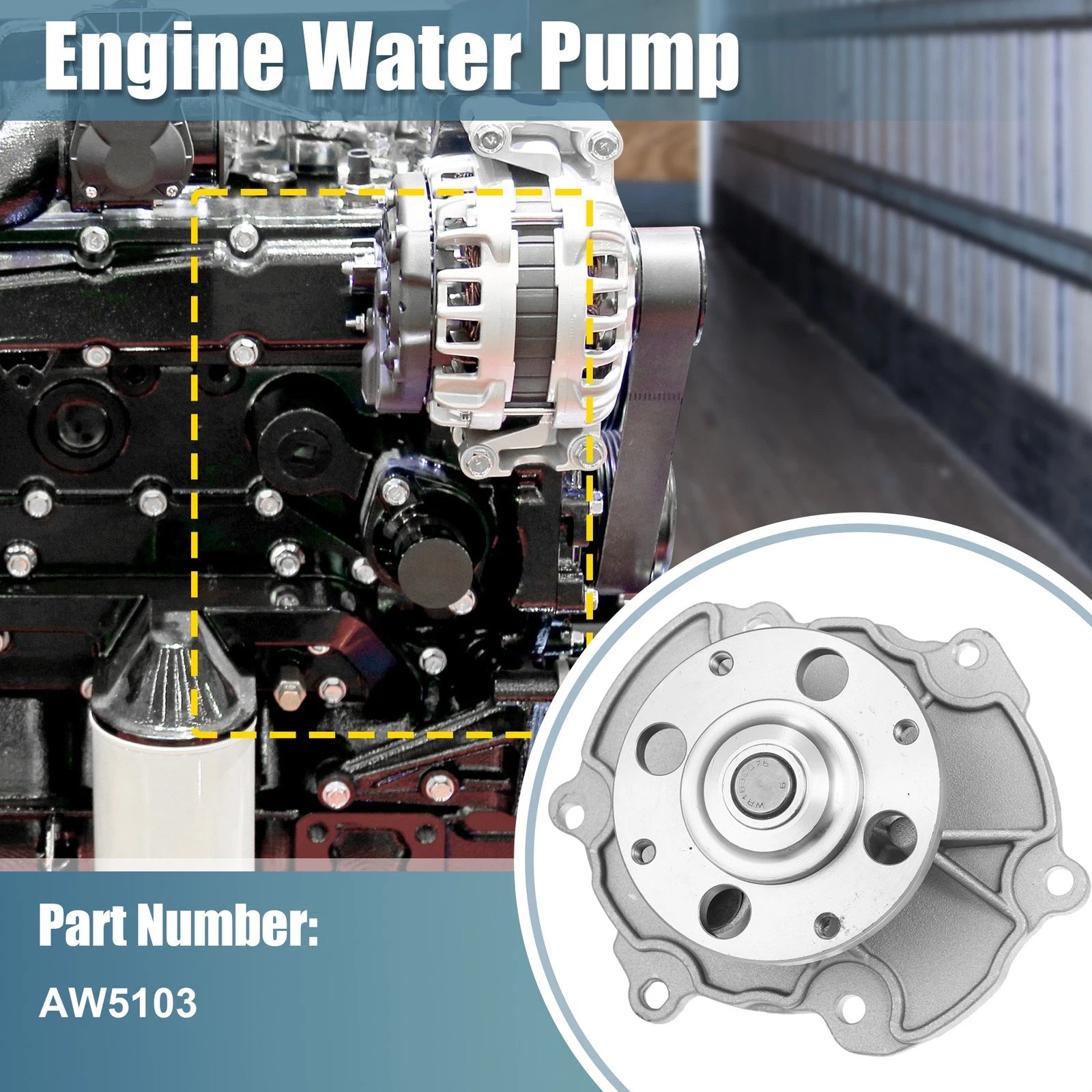 Water Pump AW5103 for Buick LaCrosse (2005–2008) & Chevrolet Impala (2012)