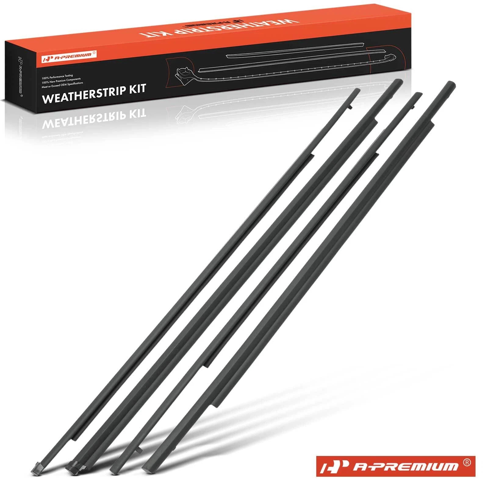 Set of 4 Door Belt Weatherstrip for Mitsubishi Outlander Sport