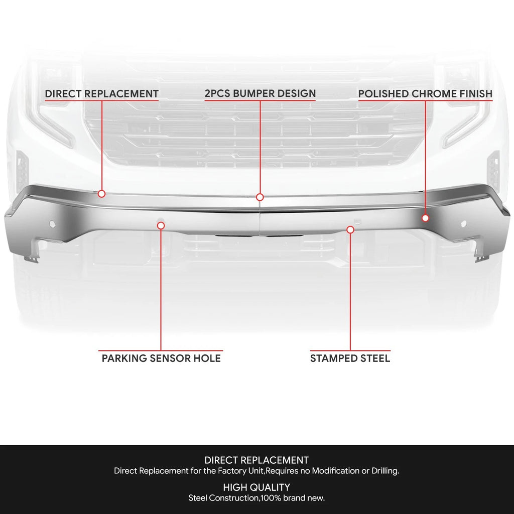 Chrome Front Bumper Impact Bar for GMC Sierra 1500 Limited (2022–2026)