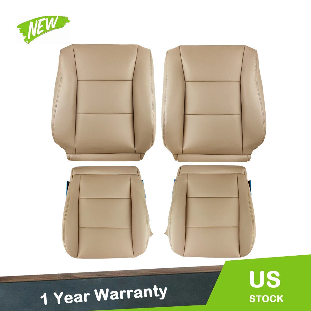 Leather Covers Set of 2 Tan Front Driver & Passenger for Toyota Land Cruiser (1998–2007)