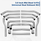 16Pcs 3 Inch Mild Steel Mandrel Exhaust System Pipes for