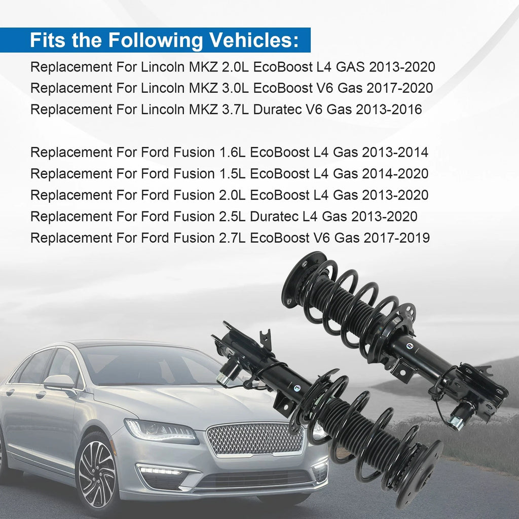 2X Front Shock Absorber Struts for Lincoln MKZ (2013–2022)