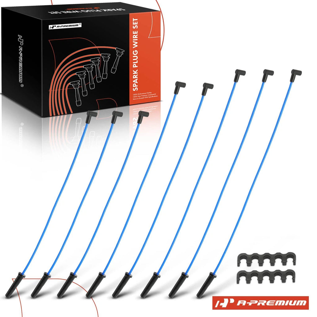 Set of 8 Blue HEI Distributors Spark Plug Wires for Big Block Ford FE (1961–1976)