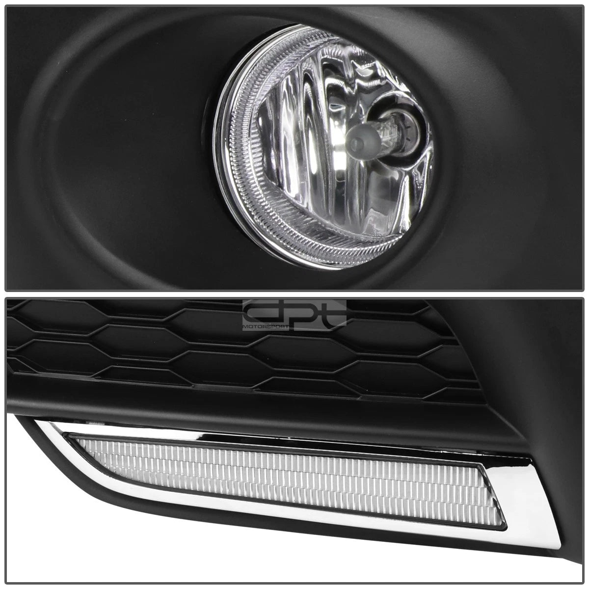 LED DRL Chrome Fog Lights Set for Honda Civic FC (2016–2017)
