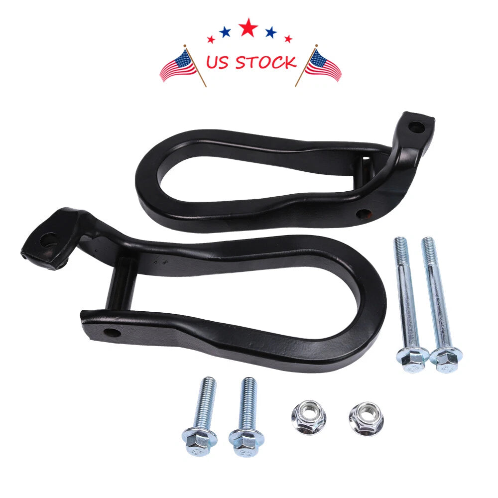 Set of 2 Black Tow Hooks for 2015–2019 Silverado GMC Sierra 2500HD 3500HD