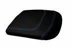 Console Lid Armrest Cover for Ford F150 Lariat (1997–2003) Carbon Fiber Blue Stitch
