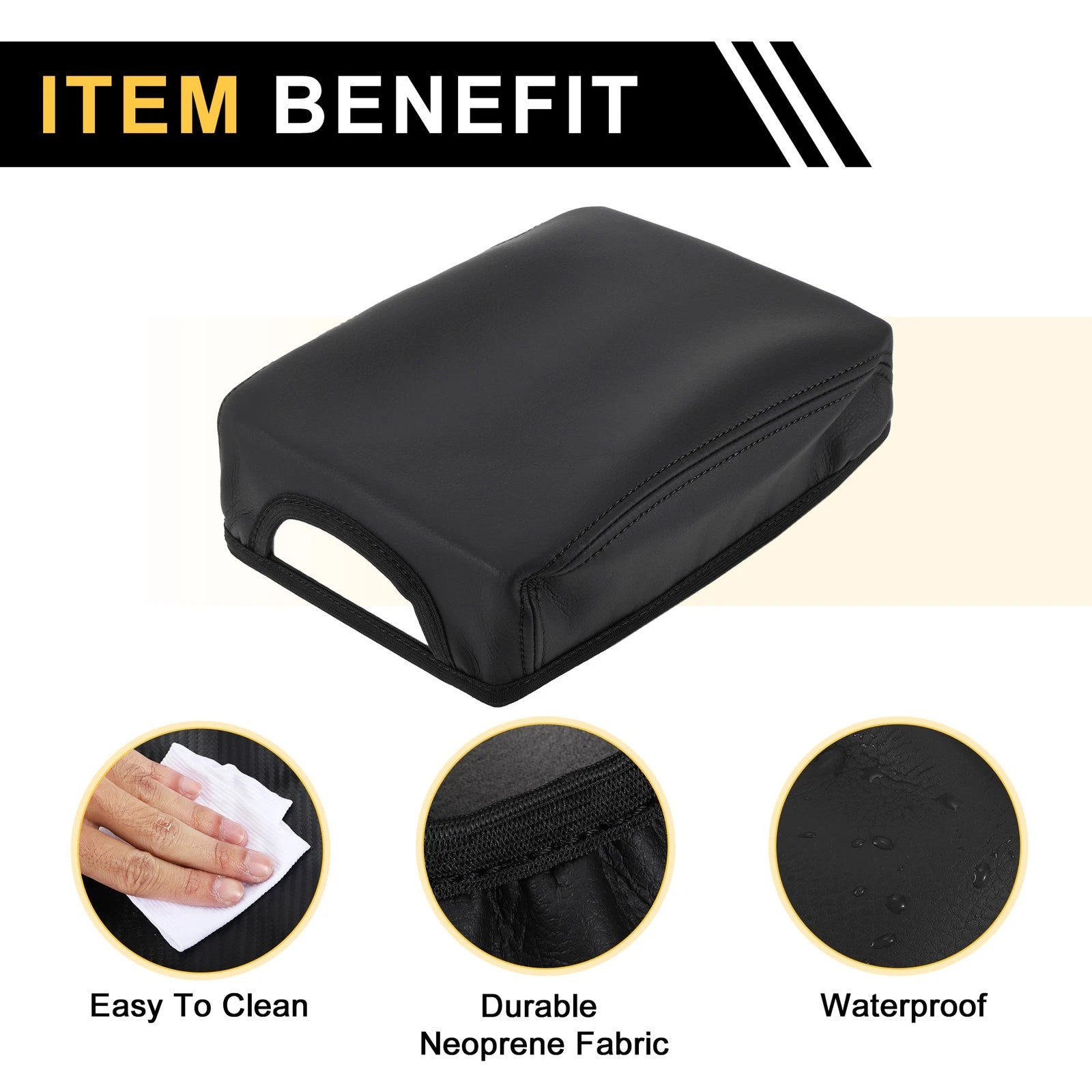 Center Console Lid Armrest Cover for Toyota Tacoma (2016–2020) Anti-Scratch Black