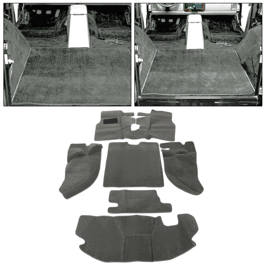 Set of 6 Carpet Floor Mats for Jeep Wrangler TJ (1997–2006) - Gray