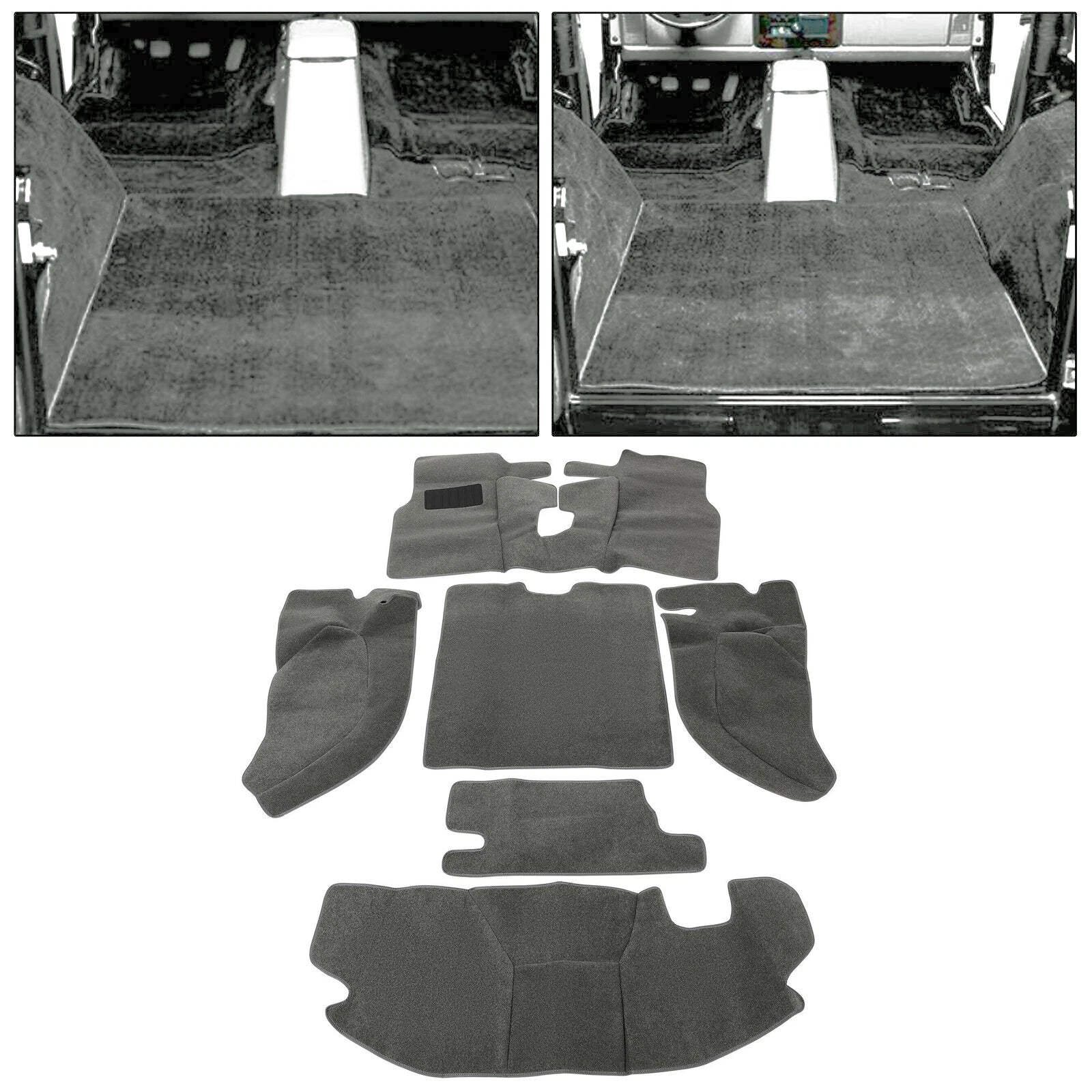 Set of 6 Carpet Floor Mats for Jeep Wrangler TJ (1997–2006) - Gray