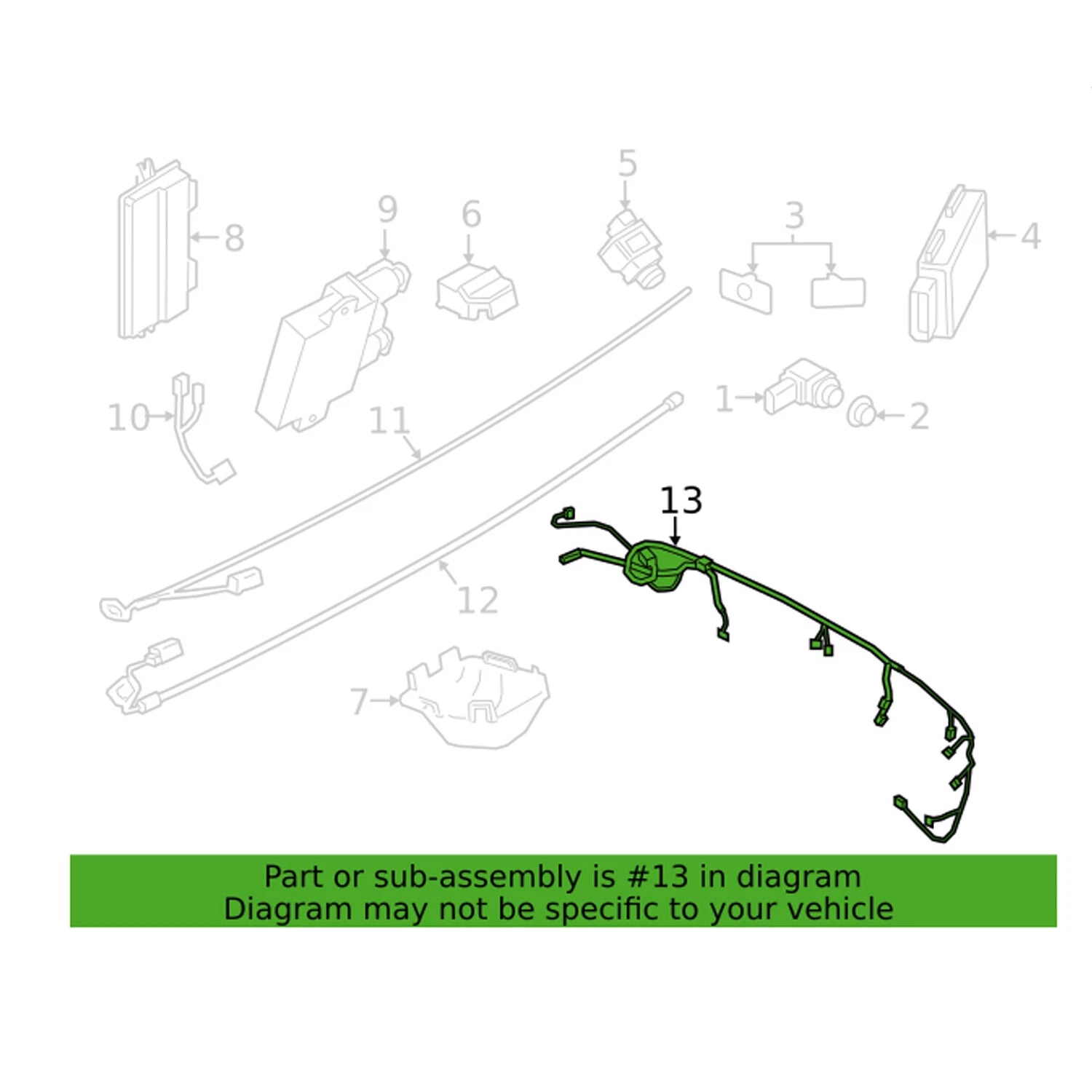 Bumper Cover Wiring Harness for BMW G01 G02 X3 X4 (2018–2023) 61128780846
