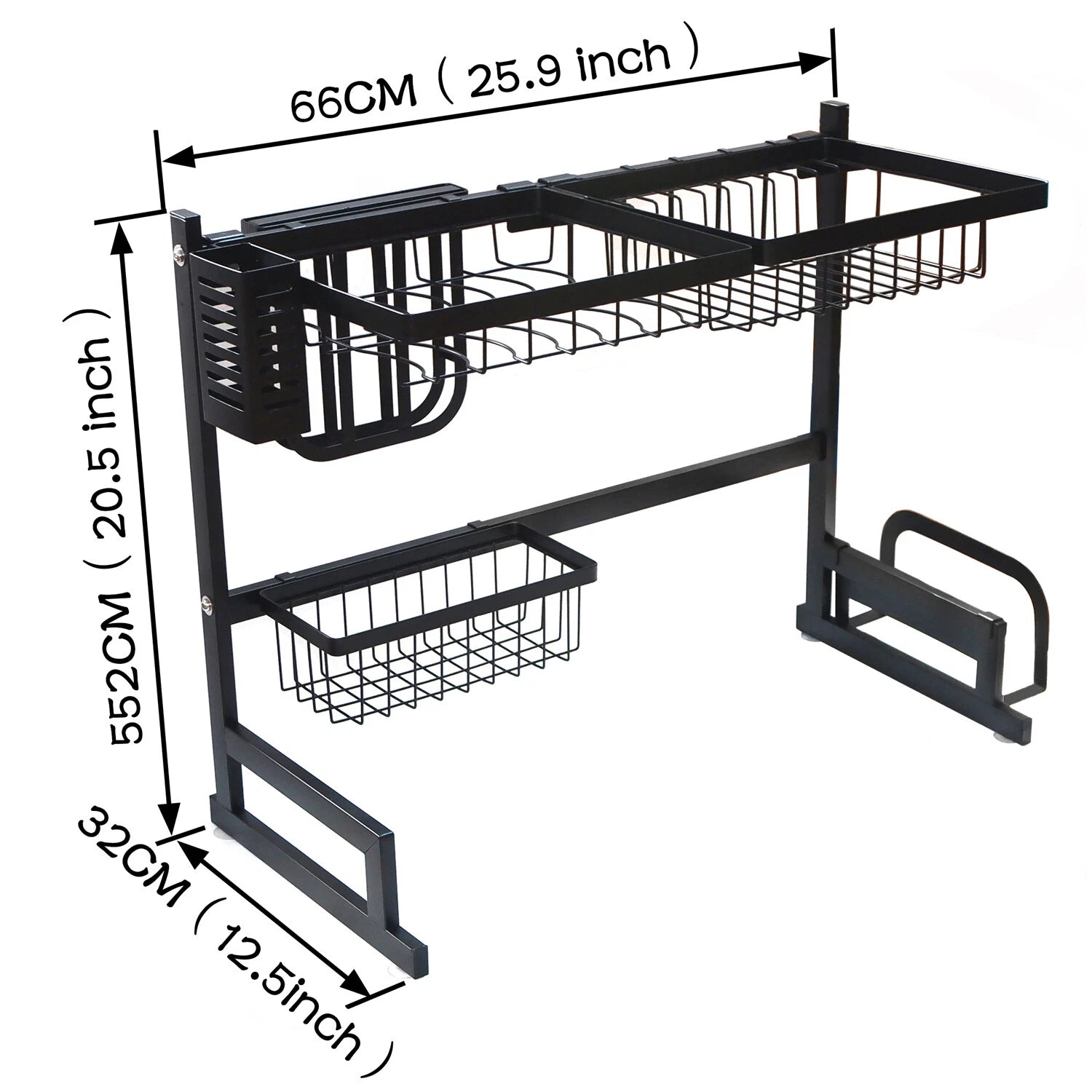 Stainless Steel Dish Rack with Cutlery Holder for Kitchen (2023)