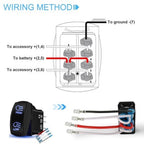 DPDT Momentary Rocker Switch 7 Pin 20A 12V for Universal Applications