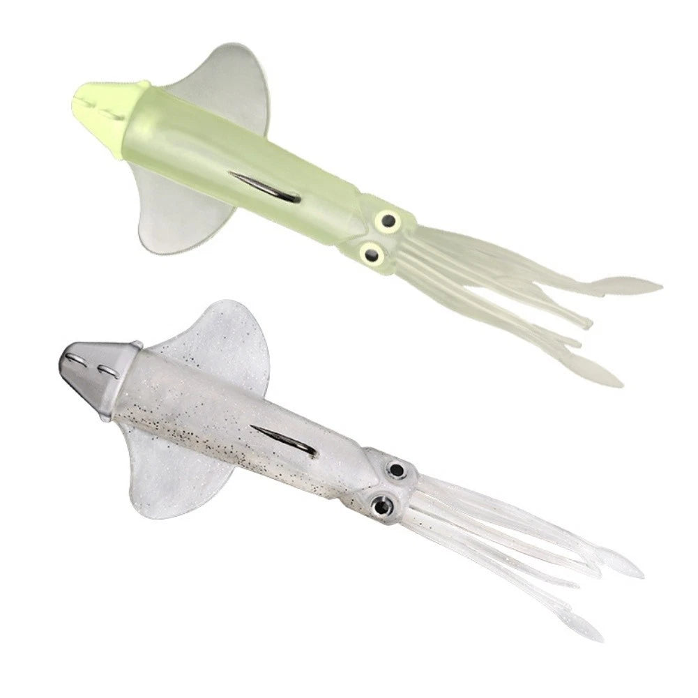 120g Squid Head Soft Bait 21cm with Night Light Effect for Coastal Fishing