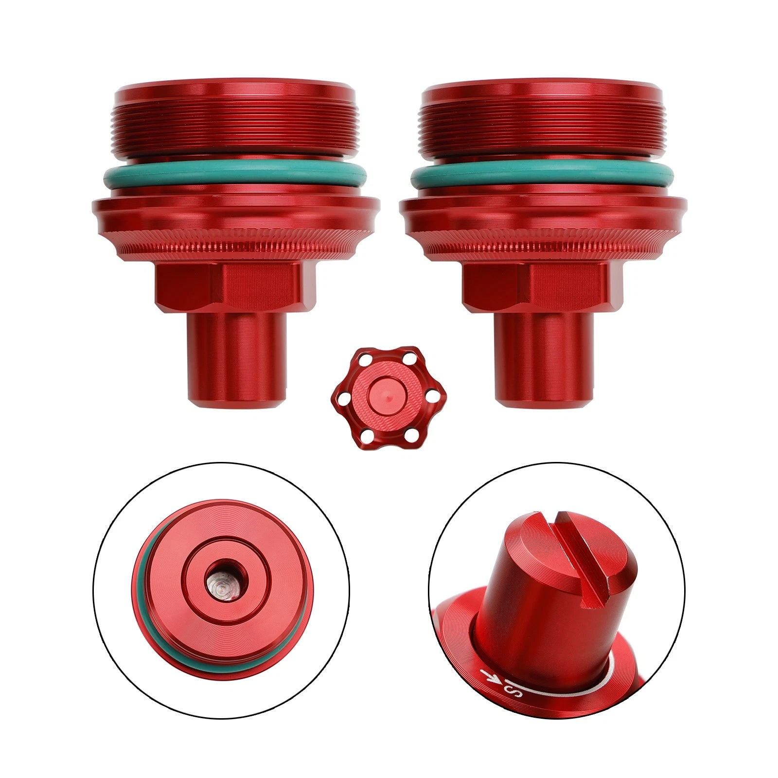 2Pcs Fork Preload Adjuster Bolt Screw CNC Red for Yamaha MT-03 (2019–2023)