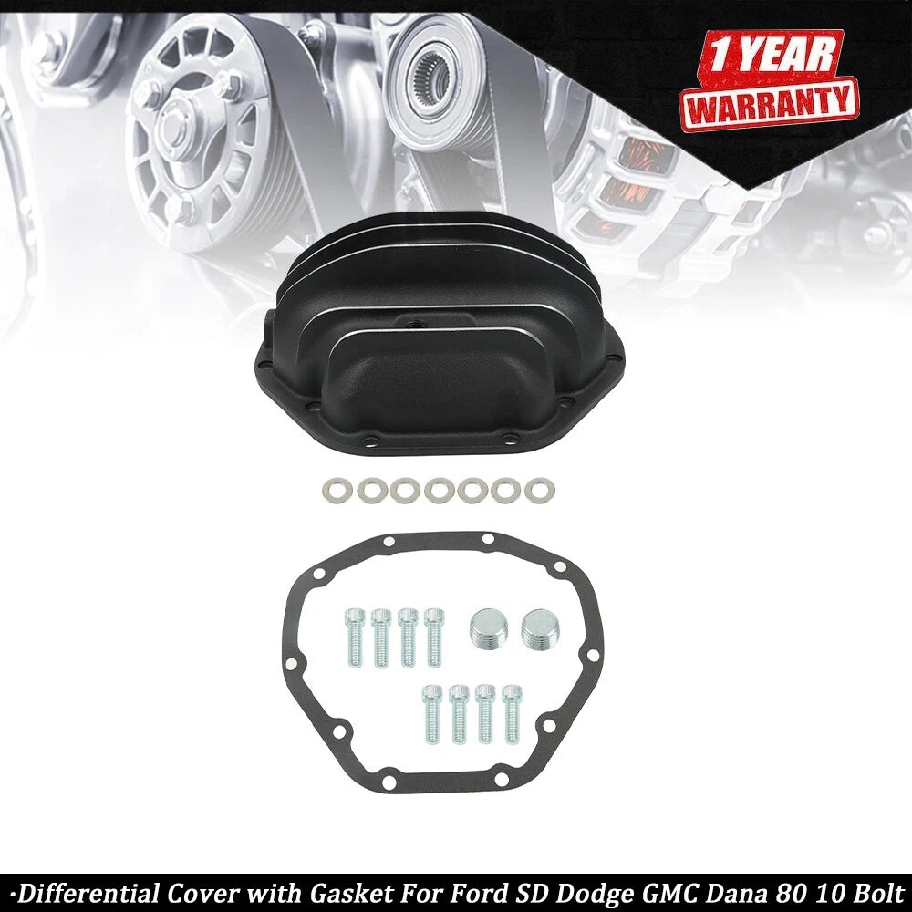 Rear Black Differential Cover with Gasket for Ford SD Dodge GMC