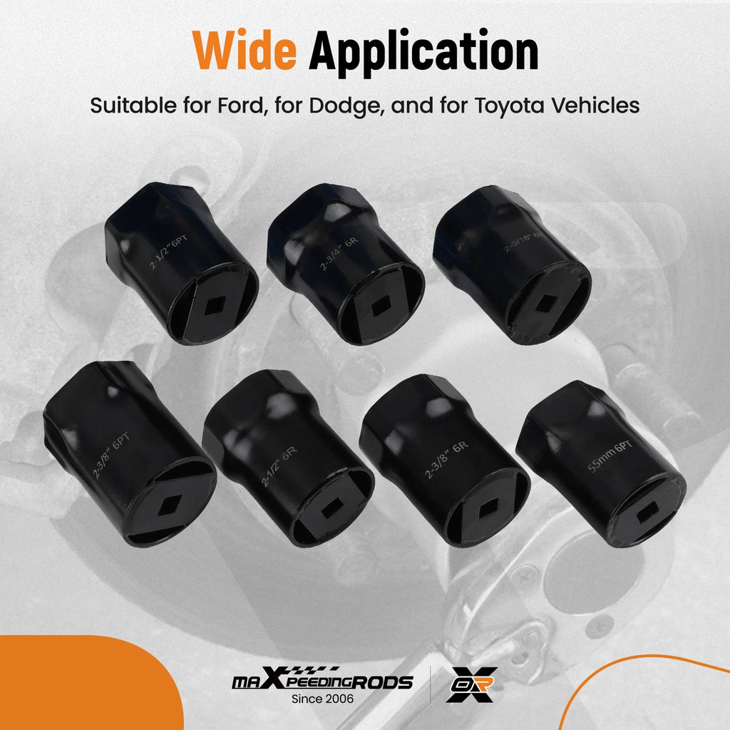 7pc Wheel Bearing Axle Lock Nut Socket Set for Toyota Ford F150 F250 F350