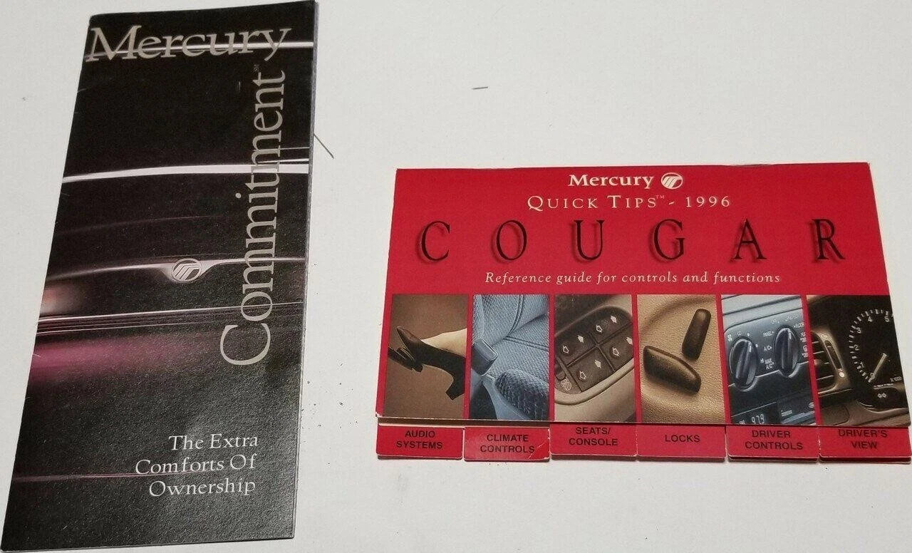 Owners Manual Collection with Case for Mercury Cougar XR7 (1996)