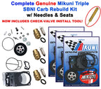 Mikuni Triple Carb Rebuild Kit & Needle Seat for Yamaha XL1200 XLT1200 (1999–2005)