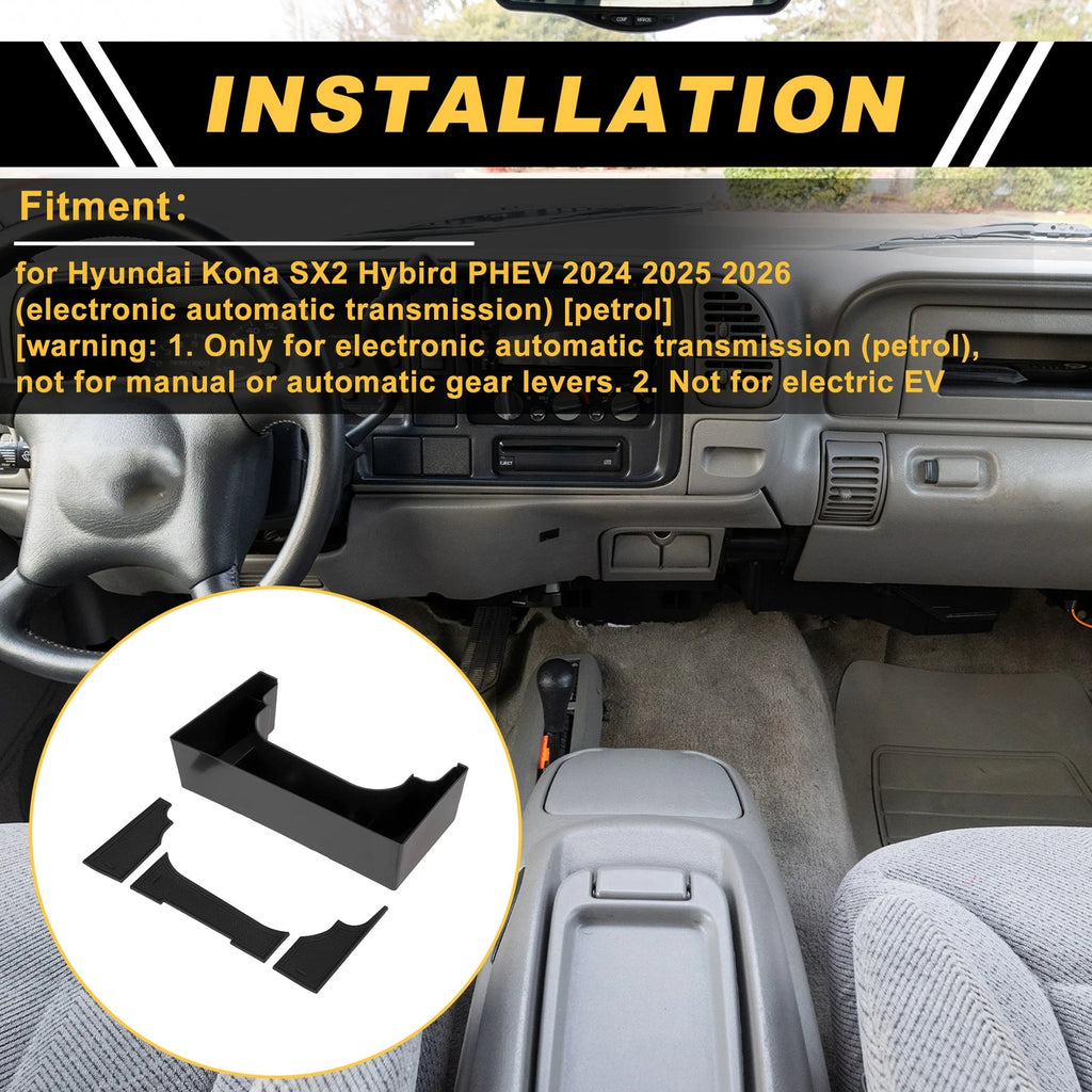 Center Console Armrest Organizer Tray for Hyundai Kona SX2 (2024–2026)