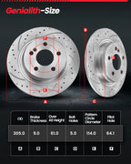 Brake Pad Rotor Kit for Honda CR-V (2007–2016) & Acura RDX (2010–2012)