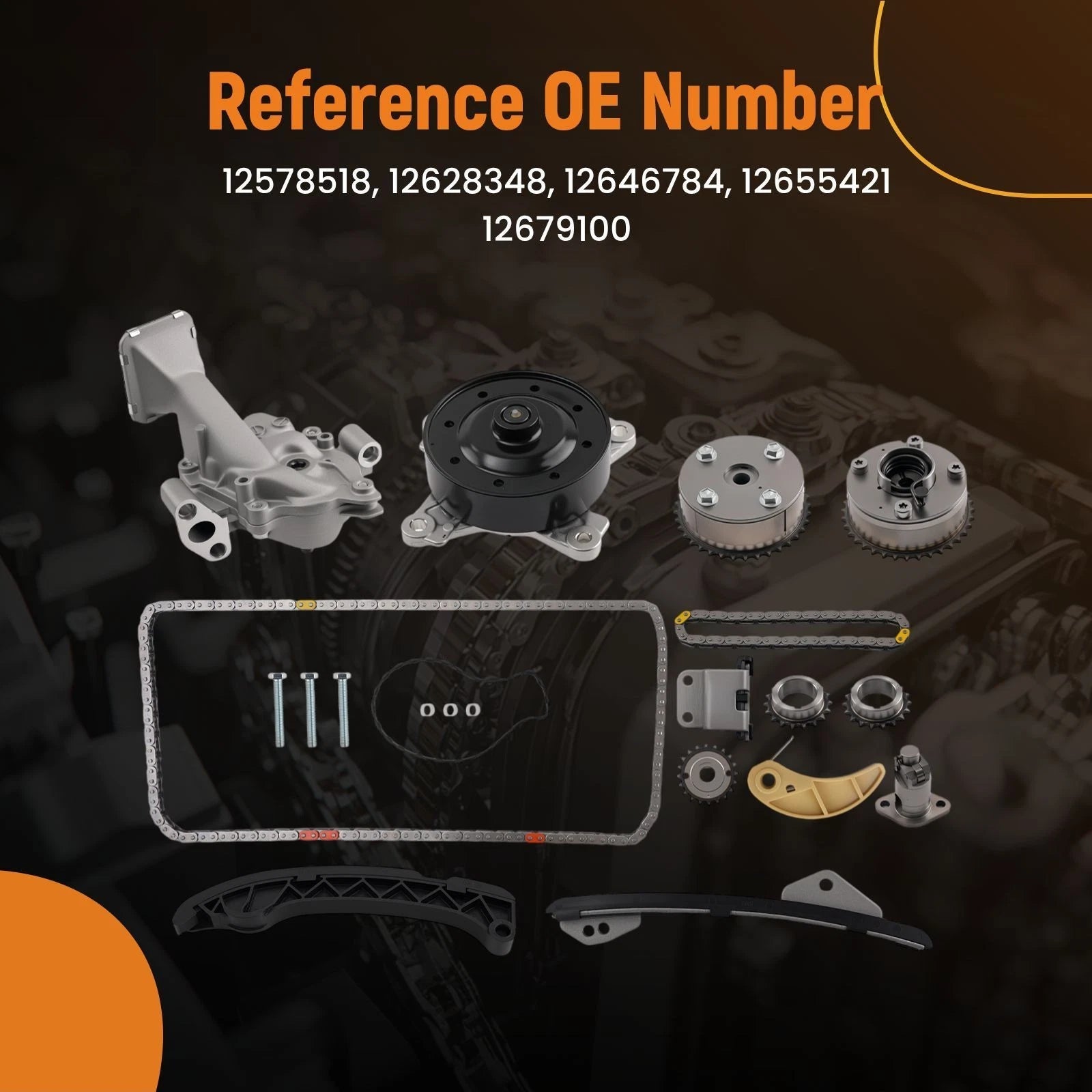 Engine Timing Chain Kit for Toyota Corolla 1.8L (2009–2015) Steel/Aluminum