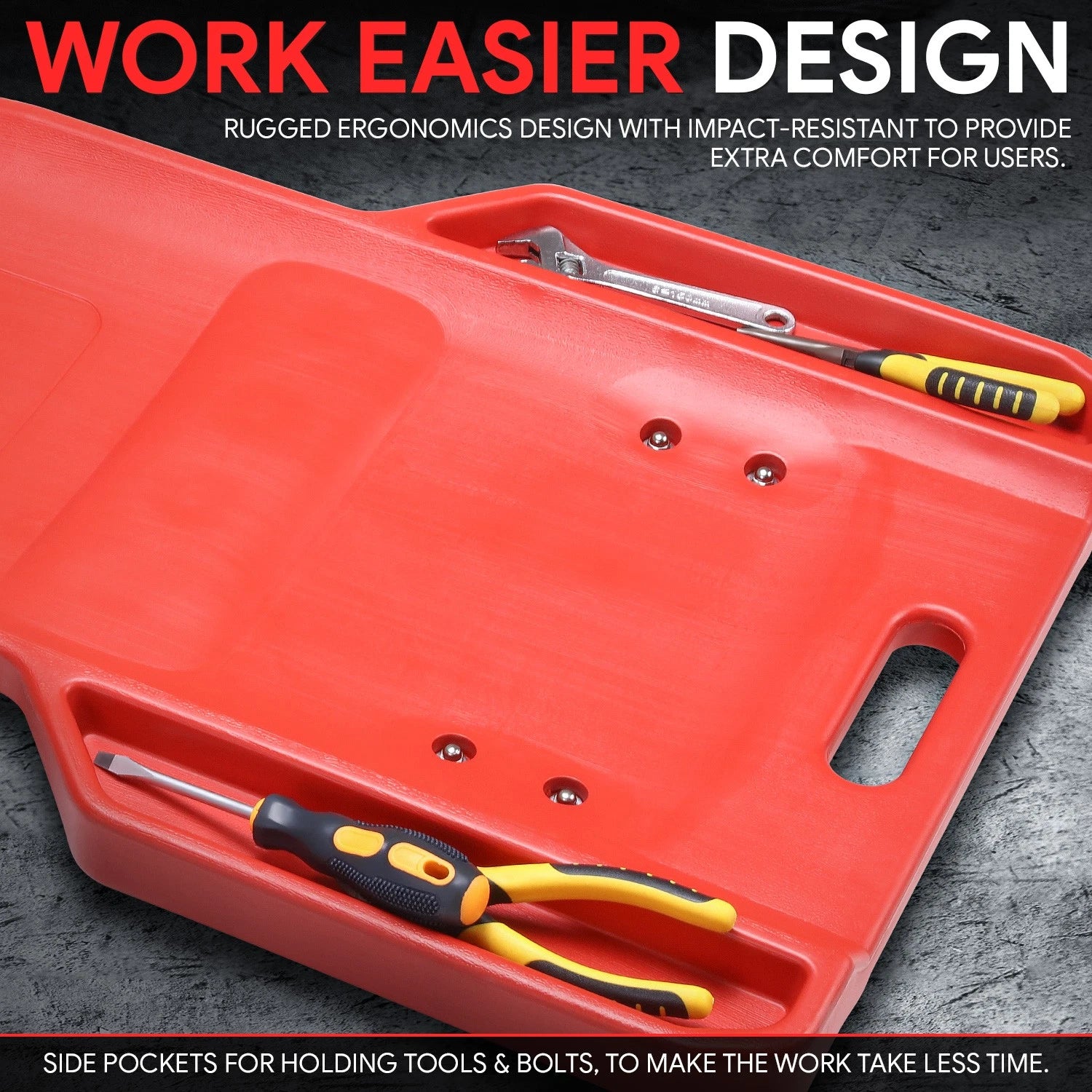 38'' Red Portable Automotive Repair Floor Creeper with 4 Casters