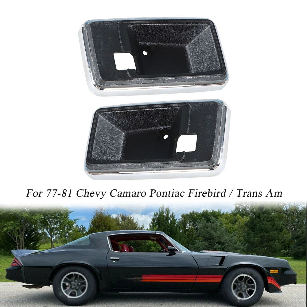 Pair Interior Door Handle Bezel for Firebird Trans Am & Camaro (1977–1981)