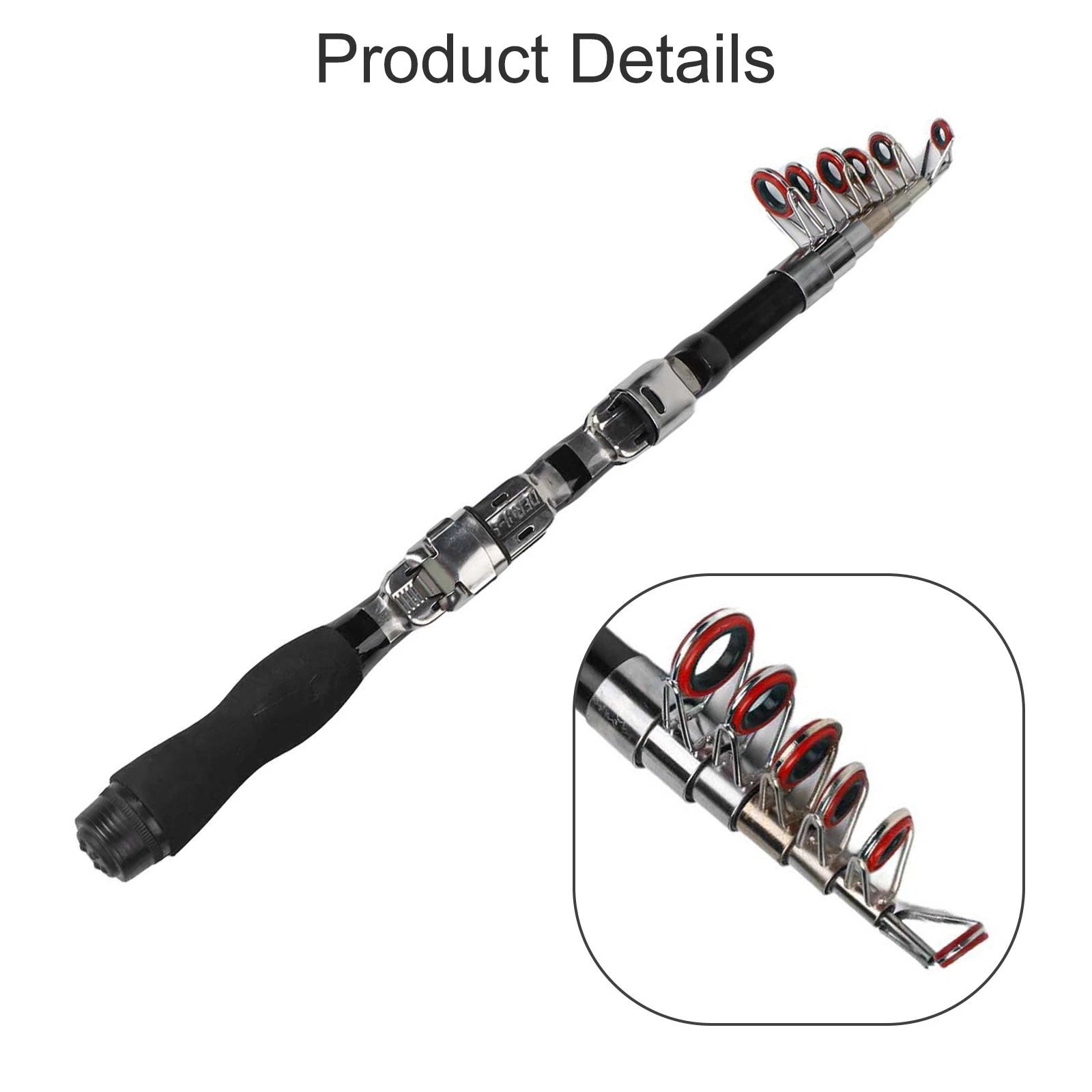 Ceramic Guide Fishing Rod with EVA Grip for Carbon Fiber (4 Length Options)
