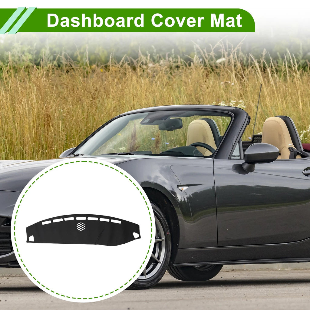 Dashboard Cover for Mazda MX-5 NC (2005–2015) Faux Leather Black Coffee