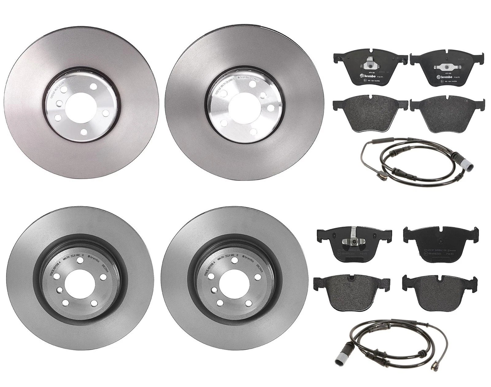 Brembo Disc Brake Pad and Rotor Kit for BMW (Front & Rear 374mm/370mm)