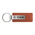 Brown Leather Keychain KC1541.TSX - Officially Licensed for Acura TSX