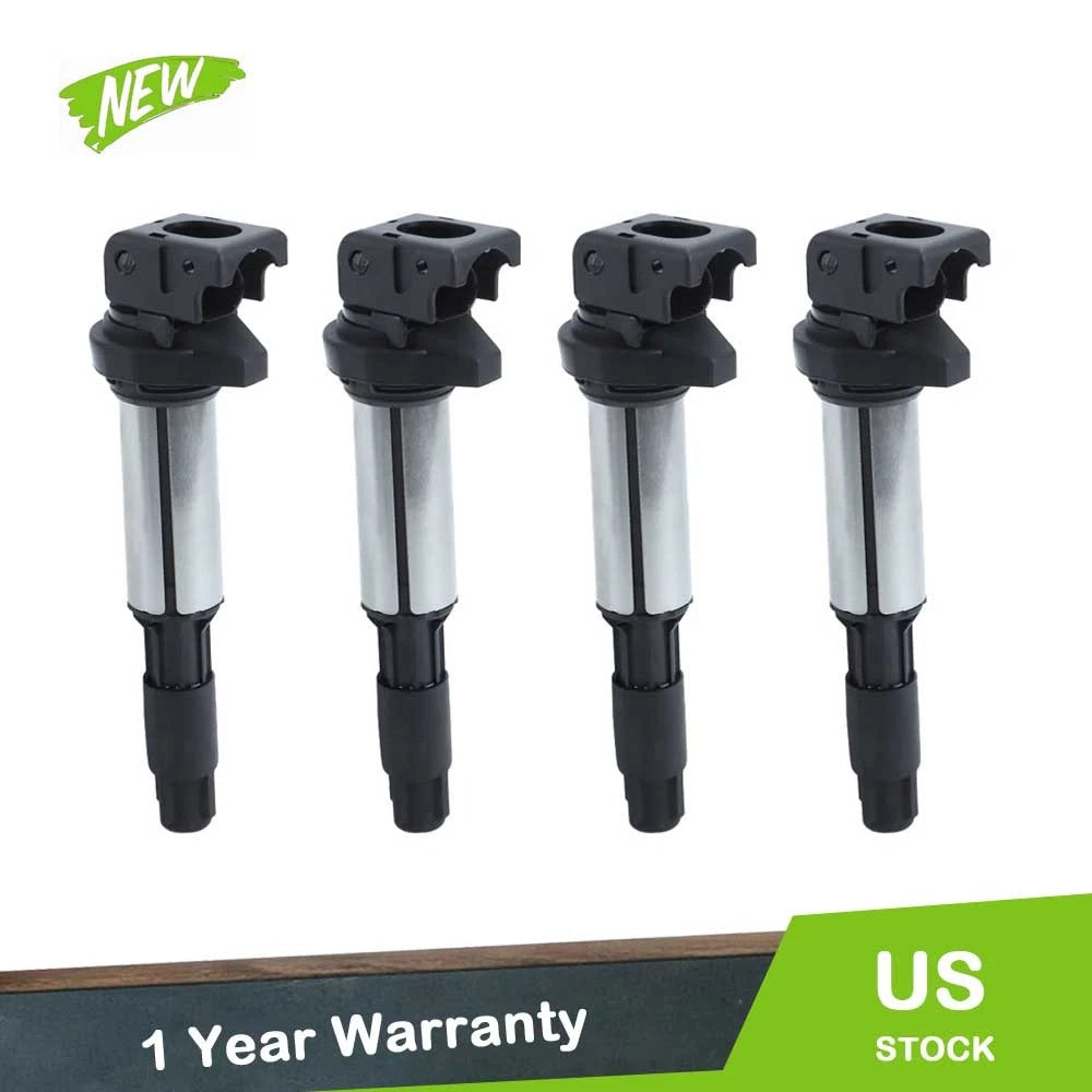Set of 4 Ignition Coils for BMW E46 E53 E83 E90 (2001–2014) 323i 325i 525i X3 2.5/3.0L