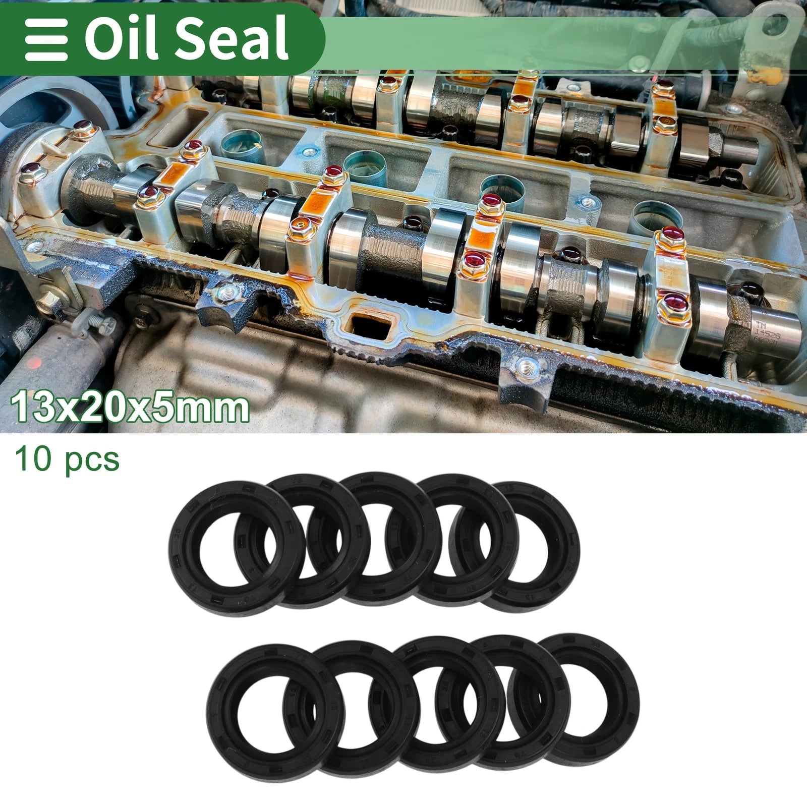 Oil Seal Ring for Various Models (13x20x5mm) NBR Rubber High Pressure