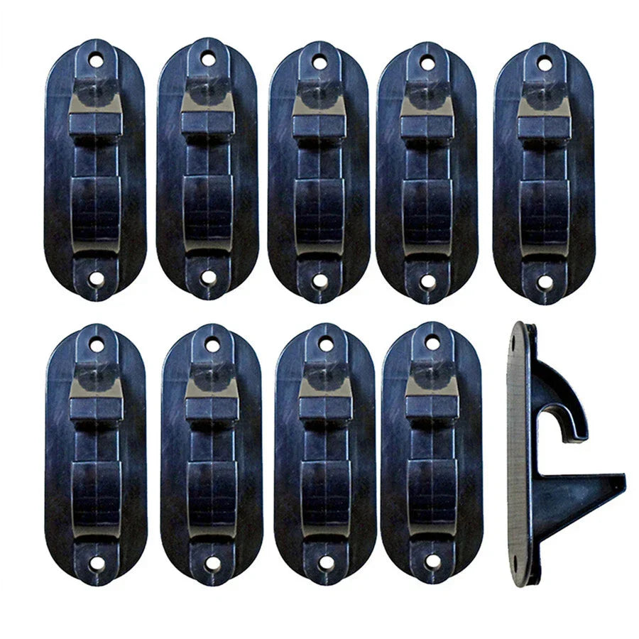 10x Tire Wheel Rim Hub Hook Garage Wall Mount Hanger Black ABS Max 22"