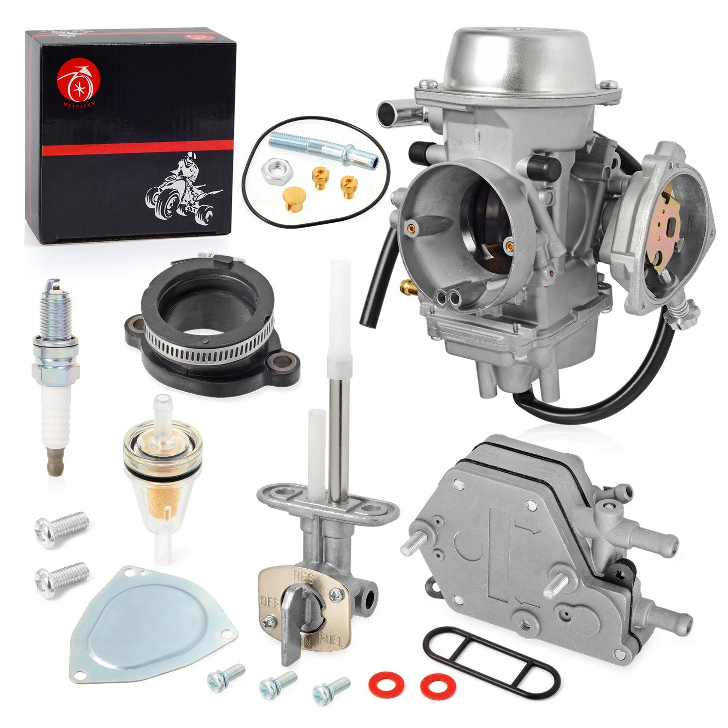 Carburetor Intake Boot & Fuel Pump Valve Petcock for Polaris Outlaw Predator 500 (2003–2007)